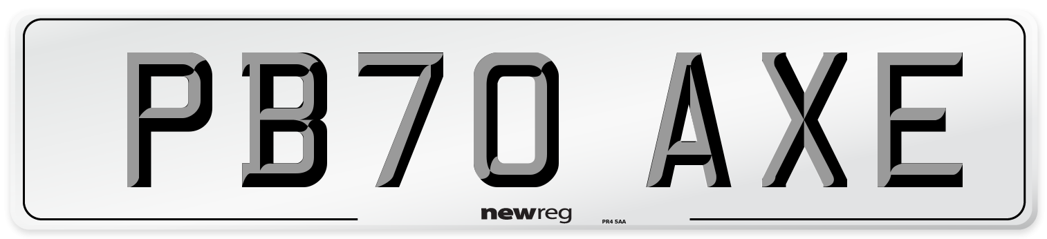 PB70 AXE Number Plate from New Reg